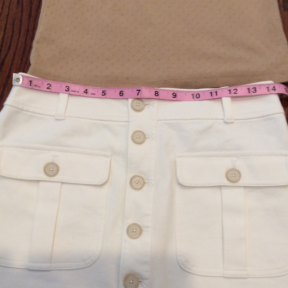 Loft white button down skirt Sz 6p - Picture 8 of 8